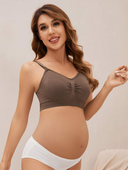 3-Pack Maternity Nursing Bra Set Women Nylon Wireless Front Open Buckle Adjustable Push Up Breastfeeding Bra