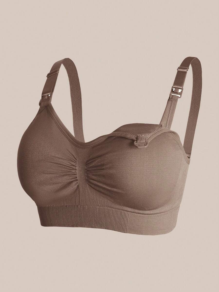 3-Pack Maternity Nursing Bra Set Women Nylon Wireless Front Open Buckle Adjustable Push Up Breastfeeding Bra