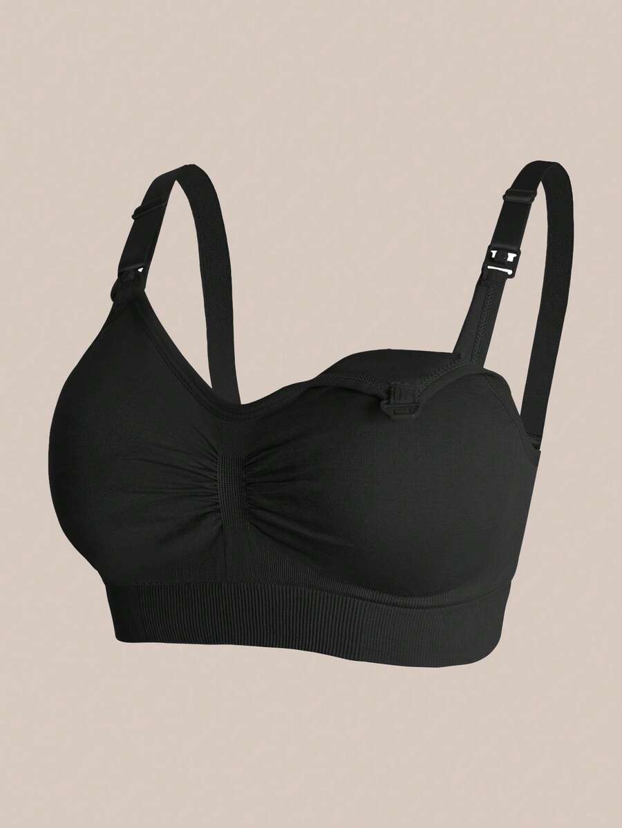 3-Pack Maternity Nursing Bra Set Women Nylon Wireless Front Open Buckle Adjustable Push Up Breastfeeding Bra