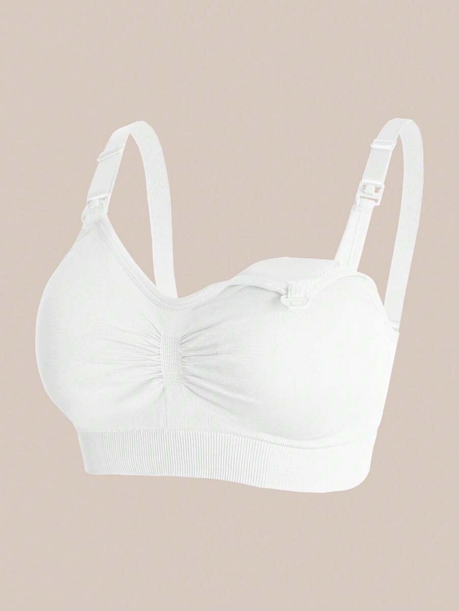3-Pack Maternity Nursing Bra Set Women Nylon Wireless Front Open Buckle Adjustable Push Up Breastfeeding Bra