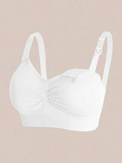3-Pack Maternity Nursing Bra Set Women Nylon Wireless Front Open Buckle Adjustable Push Up Breastfeeding Bra