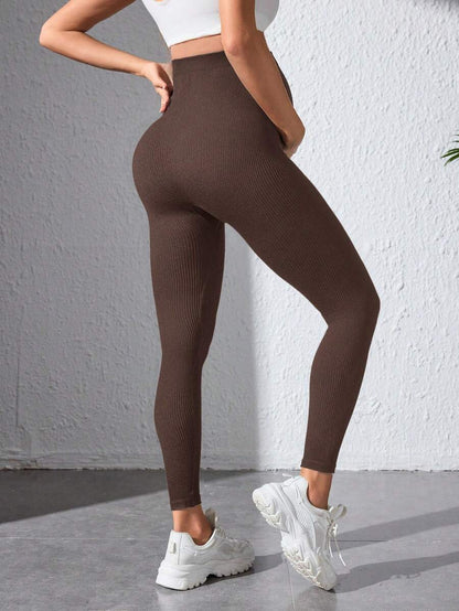 Maternity Sports Leggings - Seamless, High Waist, Cropped, Medium Stretch, Black