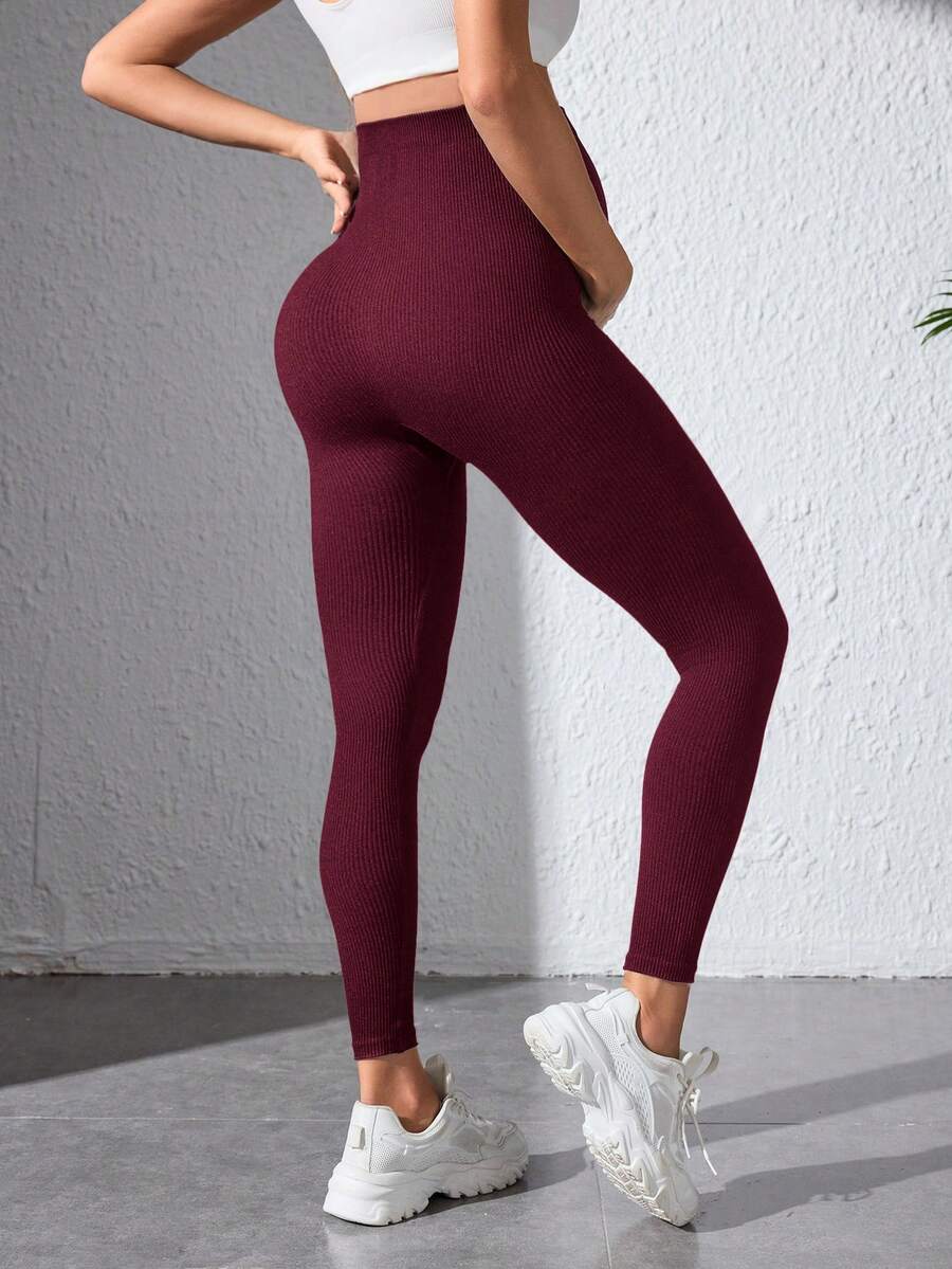 Maternity Sports Leggings - Seamless, High Waist, Cropped, Medium Stretch, Black