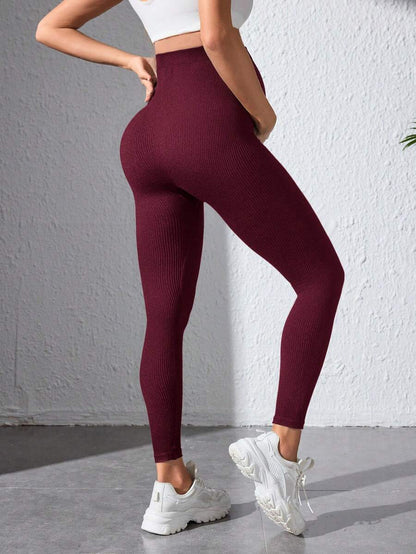 Maternity Sports Leggings - Seamless, High Waist, Cropped, Medium Stretch, Black
