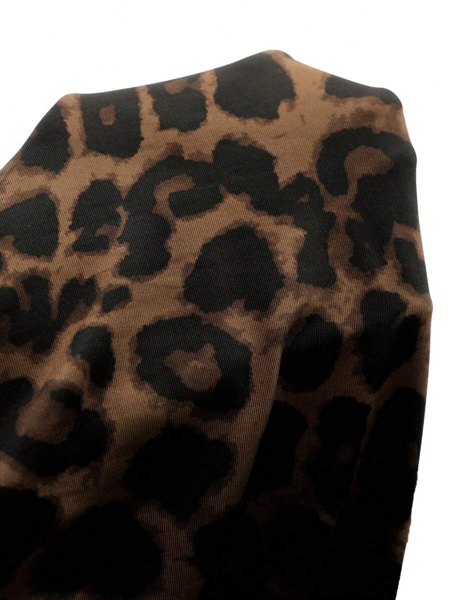 Maternity Clothes Dress Pregnant Women's Fashionable Party Banquet Leopard Print Bodycon Halter Summer Baby Shower Elegant Black