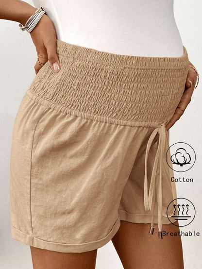 Women's Cotton Linen Casual Beach Shorts with Drawstring Waist and Pockets, Loose Fit Army Green Summer Track Shorts for Country Concerts