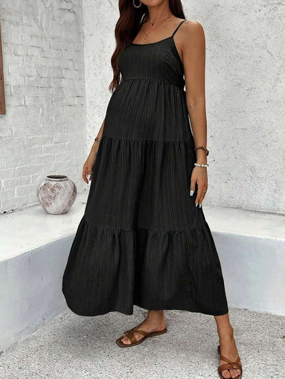 Maternity Sleeveless Solid Color Dress, Fashionable For Summer Woman S Summer Clothes  Maternity Dress  Vacation