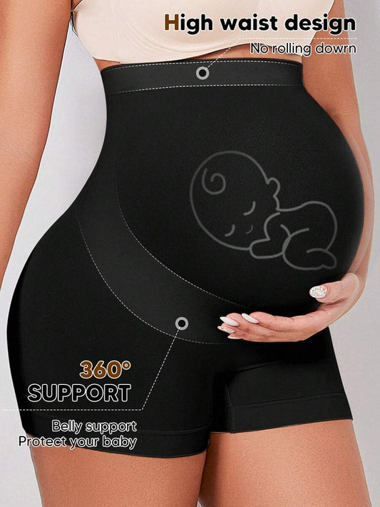 Maternity Belly Support Shorts - High Waist Expandable Panel Stretch Yoga Workout Activewear