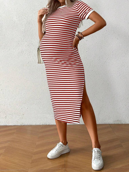 Elegant Blue V-Neck Wrap Bodycon Dress - High Stretch Knitted Long Sleeve Knee-Length Pencil Dress for Sophisticated Daily Wear