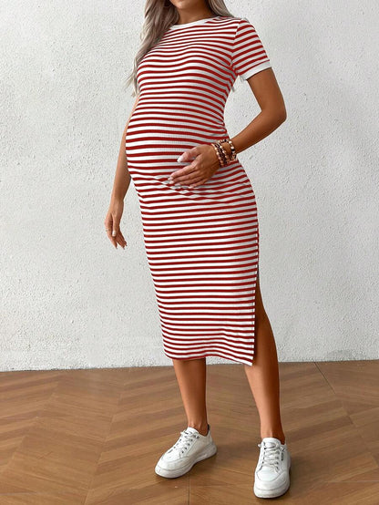 Maternity Geometric Print Backless Cami Dress Navy Blue Spaghetti Strap Boho Mini Beach Vacation Sun Dress