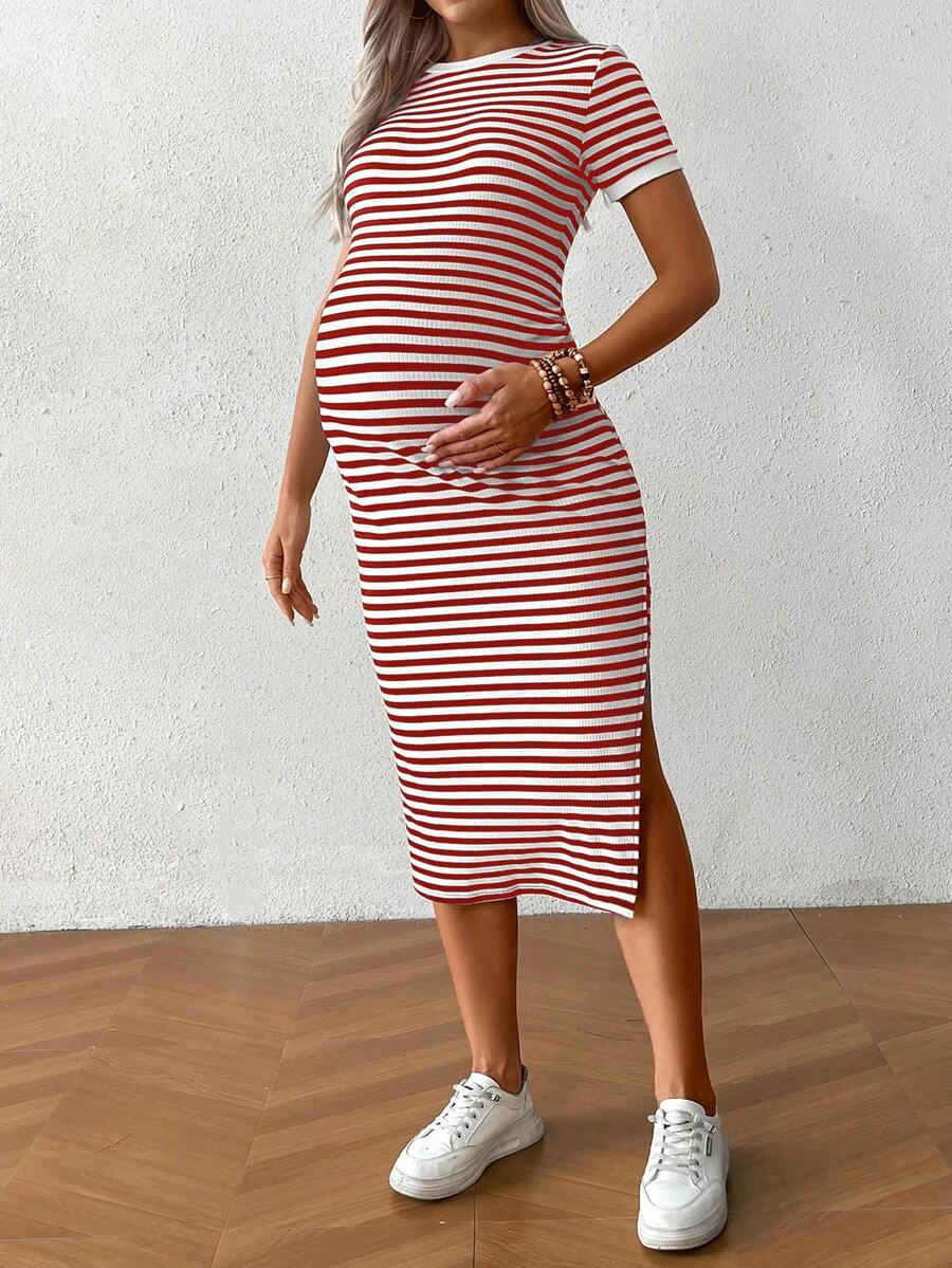 Elegant Blue V-Neck Wrap Bodycon Dress - High Stretch Knitted Long Sleeve Knee-Length Pencil Dress for Sophisticated Daily Wear
