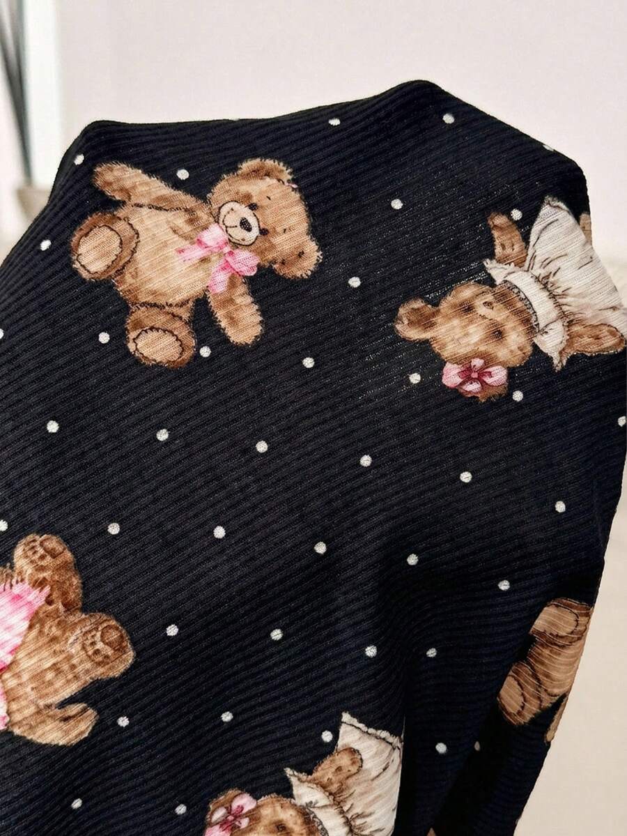 2-Piece Maternity Pajama Set – Bear Print Camisole & Shorts