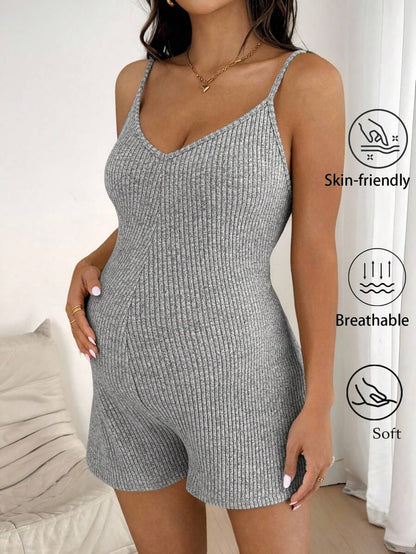 Maternity Jumpsuit for Women – Adjustable Strap Casual Romper