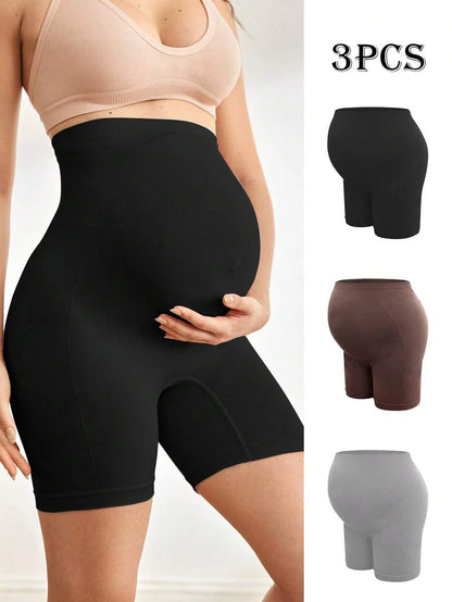 3PCS Seamless High Waist Maternity Panties Soft Stretch Comfortable Pregnancy Underwear for Mothers