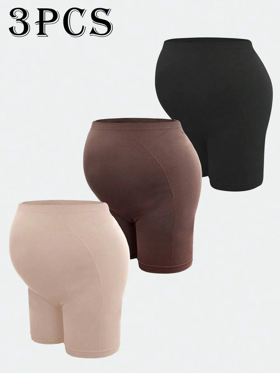 3PCS Seamless High Waist Maternity Panties Soft Stretch Comfortable Pregnancy Underwear for Mothers