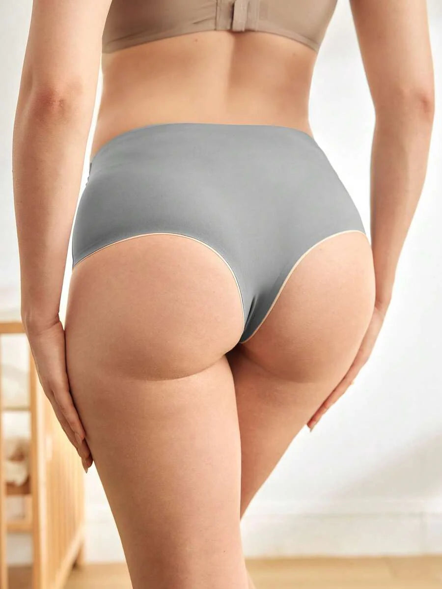 Maternity Briefs - Solid Color Asymmetric Waistband Casual Soft Stretch, Pregnancy Daily Wear
