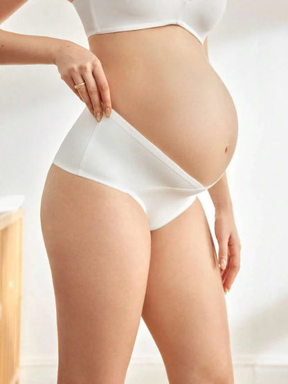 Maternity Brief - Solid Color Seamless Soft Stretch Low-Pressure Support Nursing, Daily Wear