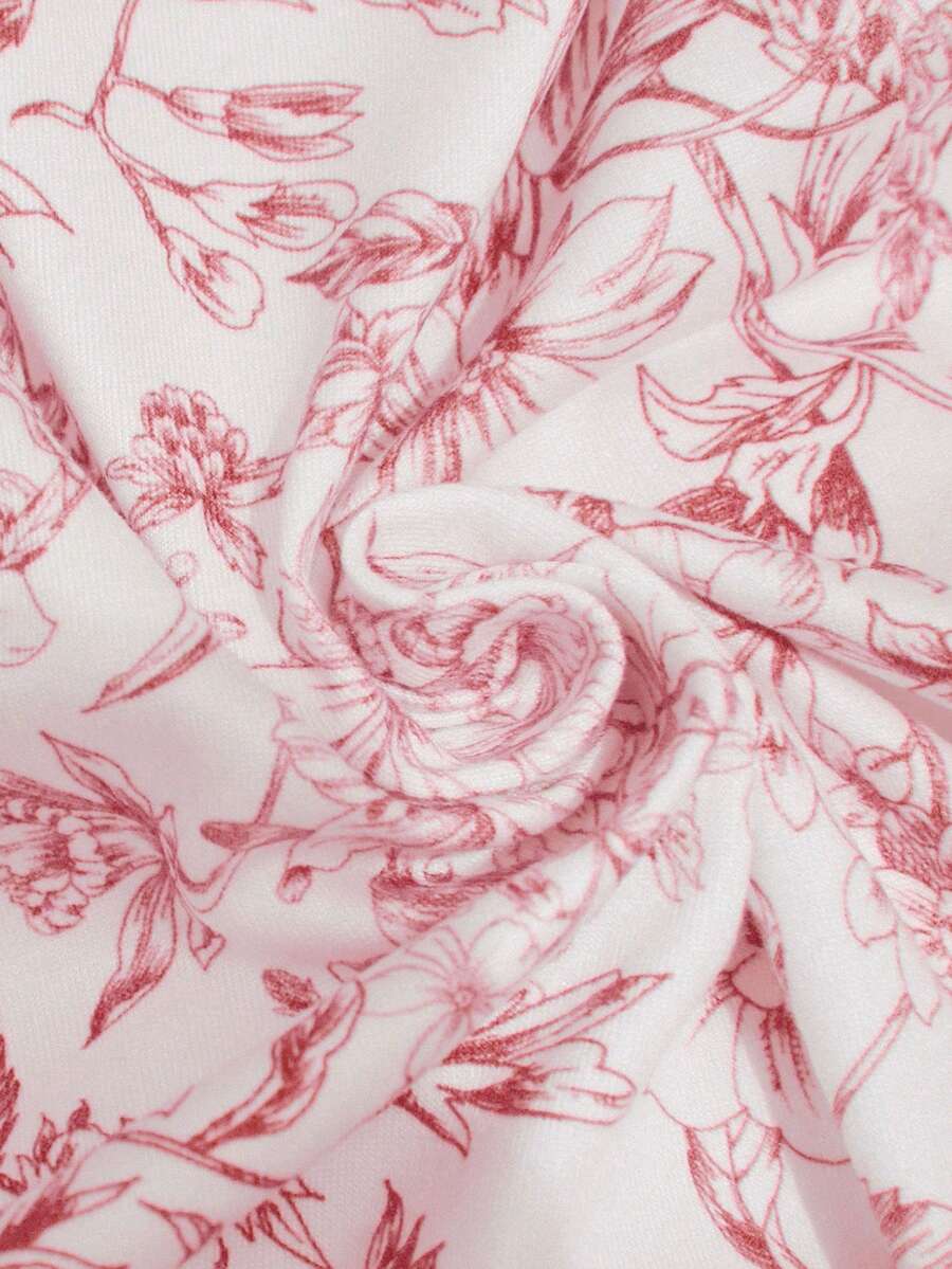 Maternity Dress - Floral Print Side Slit Sleeveless Elegant Vacation Soft Stretch, Summer Holiday