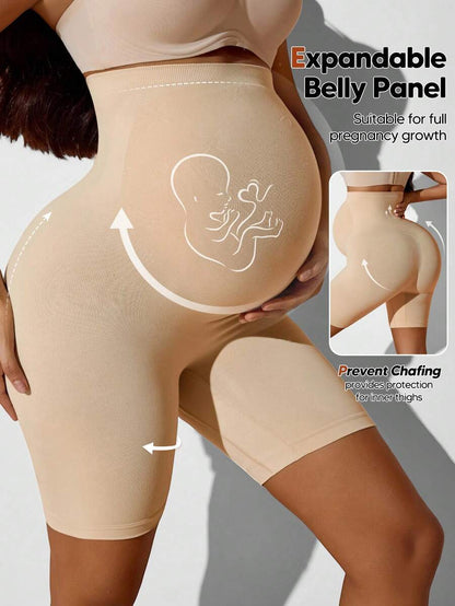 Maternity Belly Support Knee-Length Shorts - High Elasticity Shaping Briefs