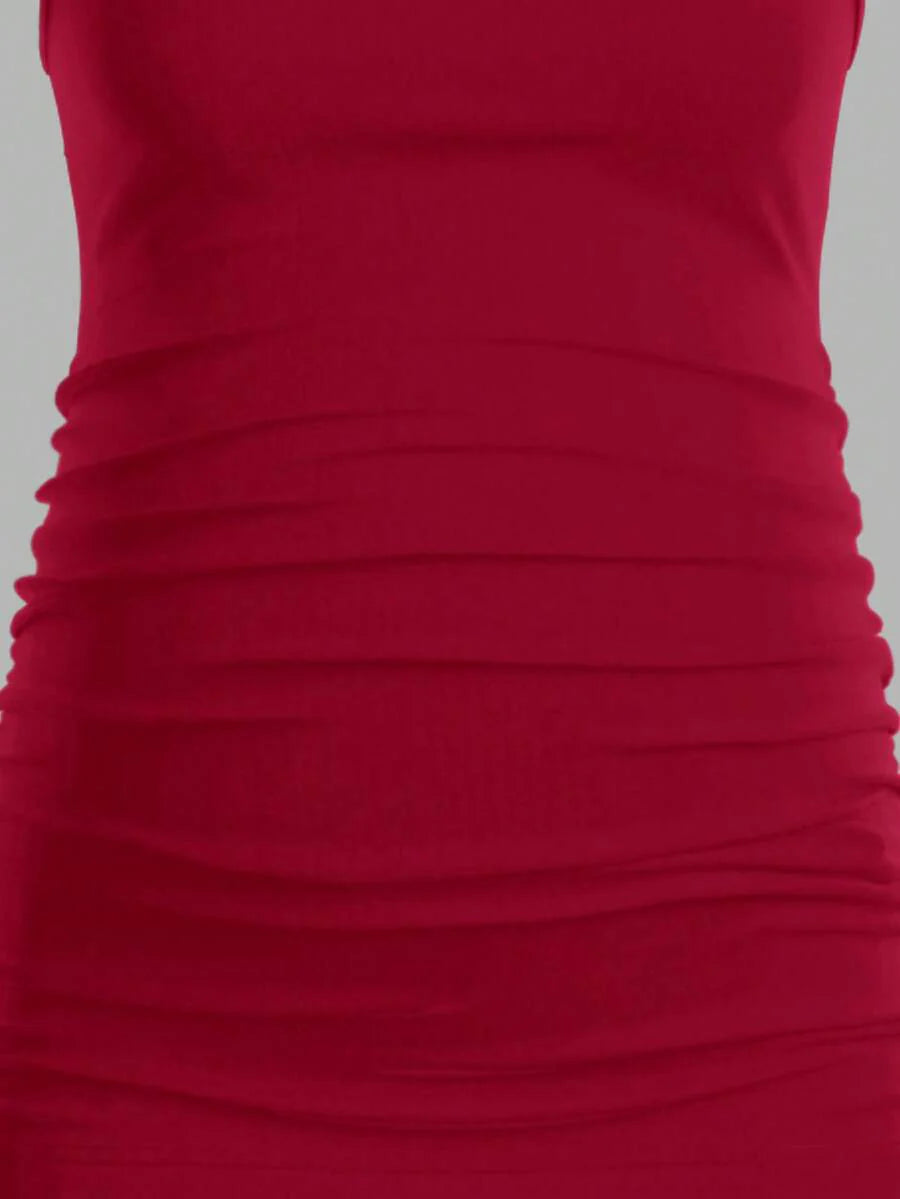 Maternity Ruched Tank Top 3-Pack - Square Neck, Slim Fit, Multicolor
