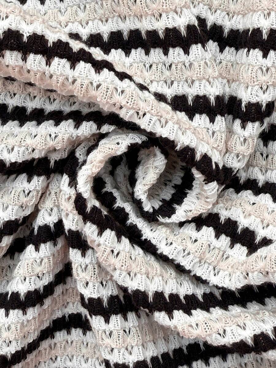 Maternity Striped Asymmetric Hem Sleeveless Tank Top in Coffee Brown Quilted Knit Slim Fit Longline Casual Maternity Shirt