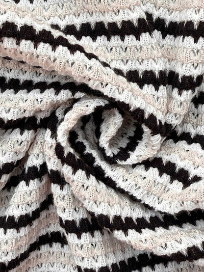 Maternity Striped Asymmetric Hem Sleeveless Tank Top in Coffee Brown Quilted Knit Slim Fit Longline Casual Maternity Shirt