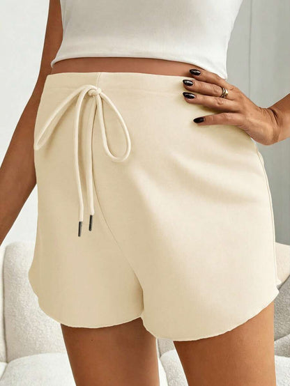 Maternity Casual Solid Black Adjustable High Waist Shorts - Loose Fit Straight Leg Summer Beach Mini Shorts