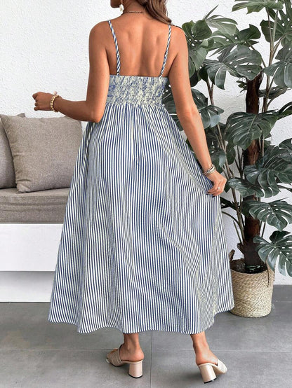 Maternity Summer Casual Striped A-Line Sleeveless Dress
