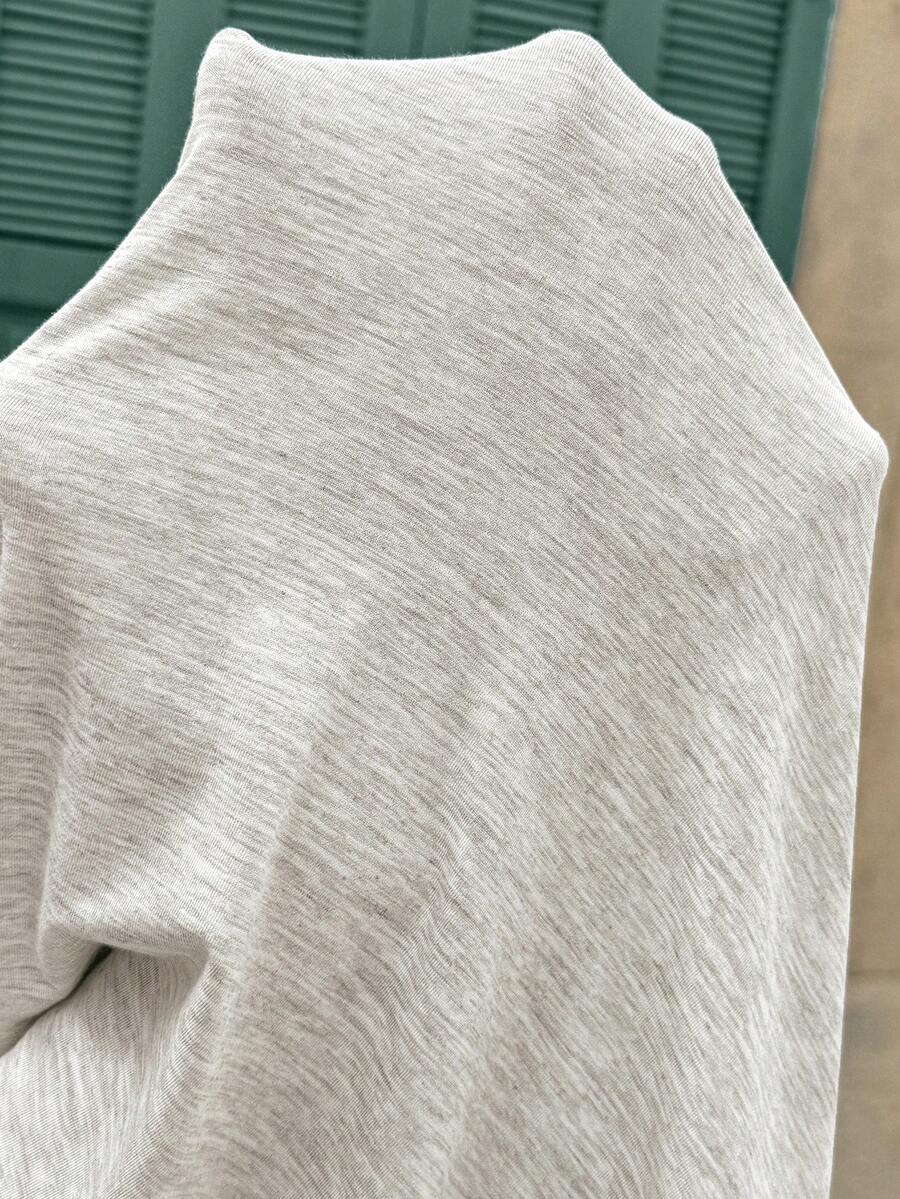 Light Grey Knitted Short Sleeve Nursing Dress - High Stretch Slim Fit Scoop Neck Waist Cinched Flare Mini Dress for Home