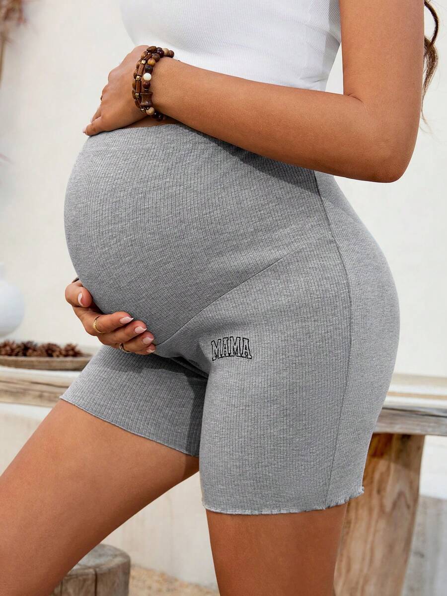 Maternity Solid Color High Waist Leggings - Casual Comfortable Breathable Fit