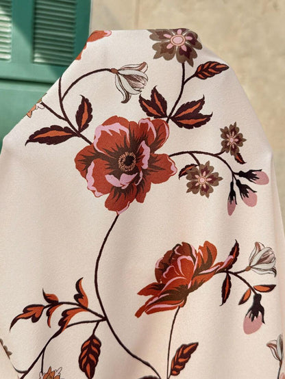 Rusty Rose Floral Spaghetti Strap Midi Maternity Dress, Boho High Waist Shirred Ruffled Beach Sundress, Sleeveless Slim Fit Cami Dress