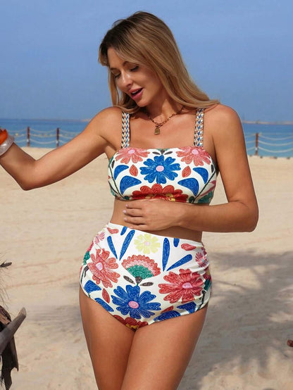 Maternity Boho Bikini Set - Summer Beach Vacation Swimwear
