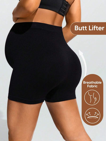 Baby Blue Ultra High Waist Maternity Sports Shorts - Animal Pattern High Stretch Skinny Fit Mini Shorts - Comfortable Double Waist Athletic Wear