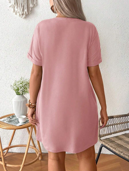 Loose Maternity Summer Dress With Heart-Shaped Print
