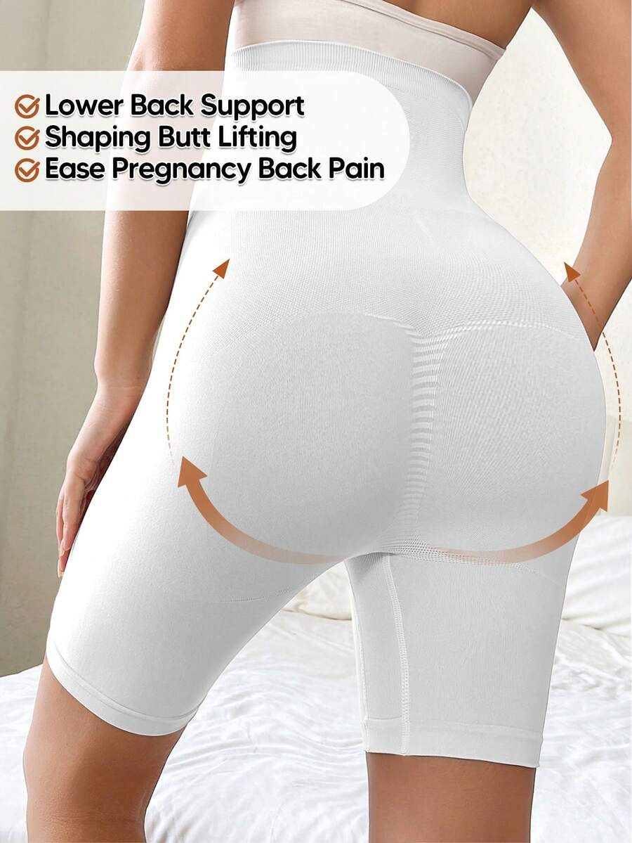 High-Waisted Maternity Belly Support Shorts, Seamless Beige Animal Print Pregnancy Shapewear, Soft Stretch Maternity Underwear