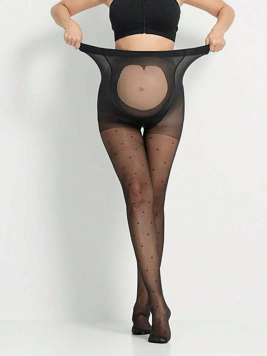 Maternity Pantyhose 1-2 Pairs - Plus Size High Waist Breathable Transparent Belly, Autumn