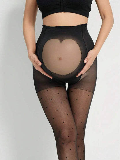 Maternity Pantyhose 1-2 Pairs - Plus Size High Waist Breathable Transparent Belly, Autumn