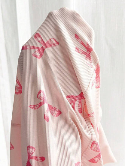 Maternity Pajama Set 2 Pack - Bow Print Pink Long Sleeve Cardigan and Pants Nursing Loungewear