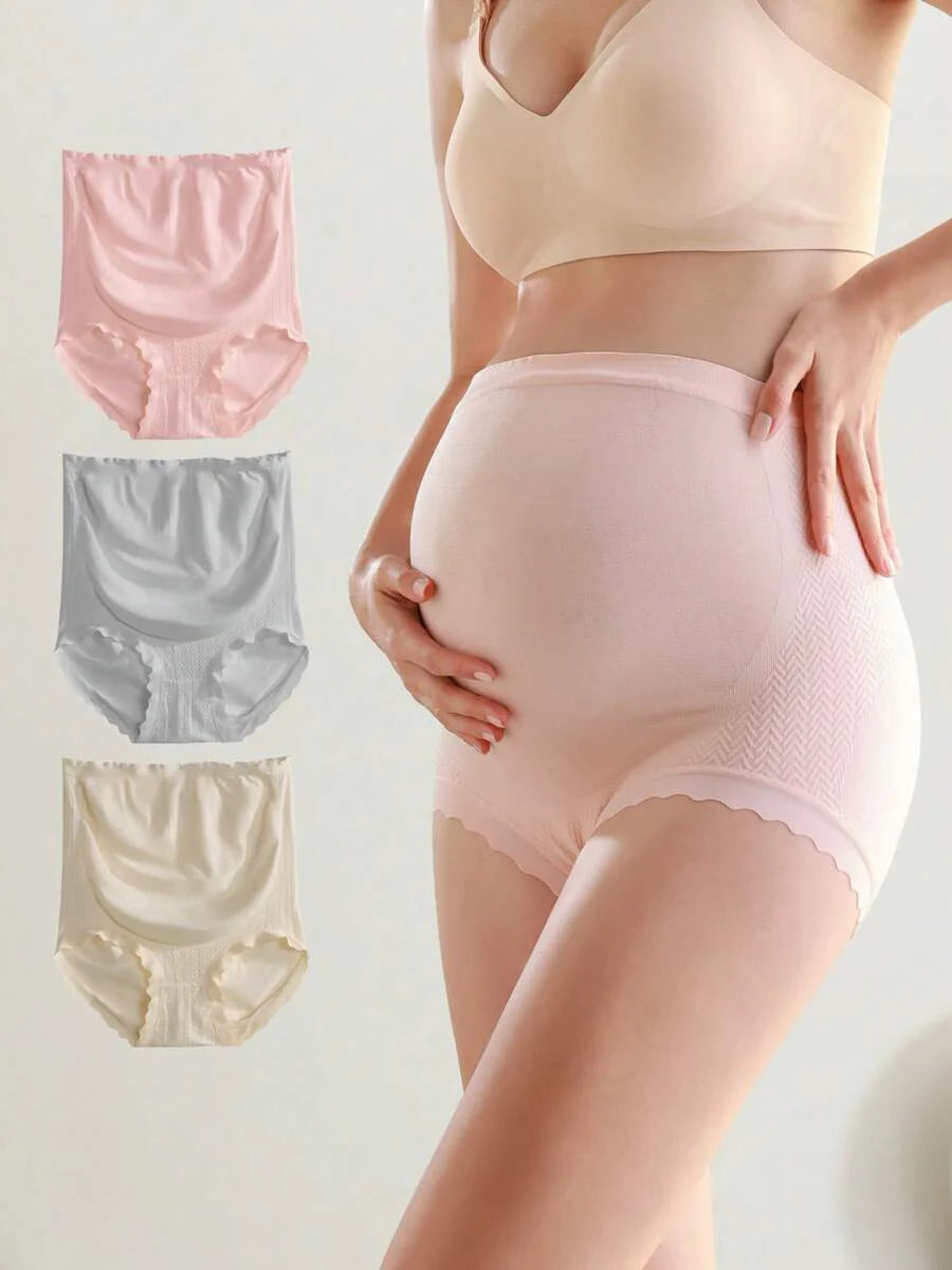 3pcs/Set Maternity Underwear High Waist Pregnancy Abdominal Support For Pregnant Women, Mid-Late Stage
