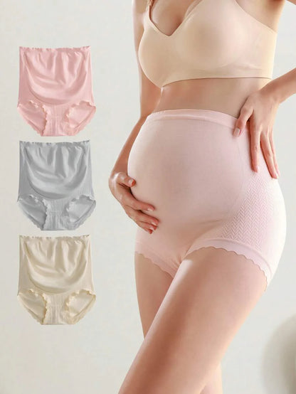 3pcs/Set Maternity Underwear High Waist Pregnancy Abdominal Support For Pregnant Women, Mid-Late Stage