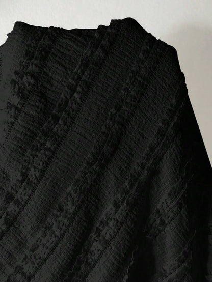 Maternity One Shoulder Long Bell Sleeve Shirt - Asymmetrical Ruffle Hem Slim Fit Rib Knit Jacquard Top for Beach & Casual Wear