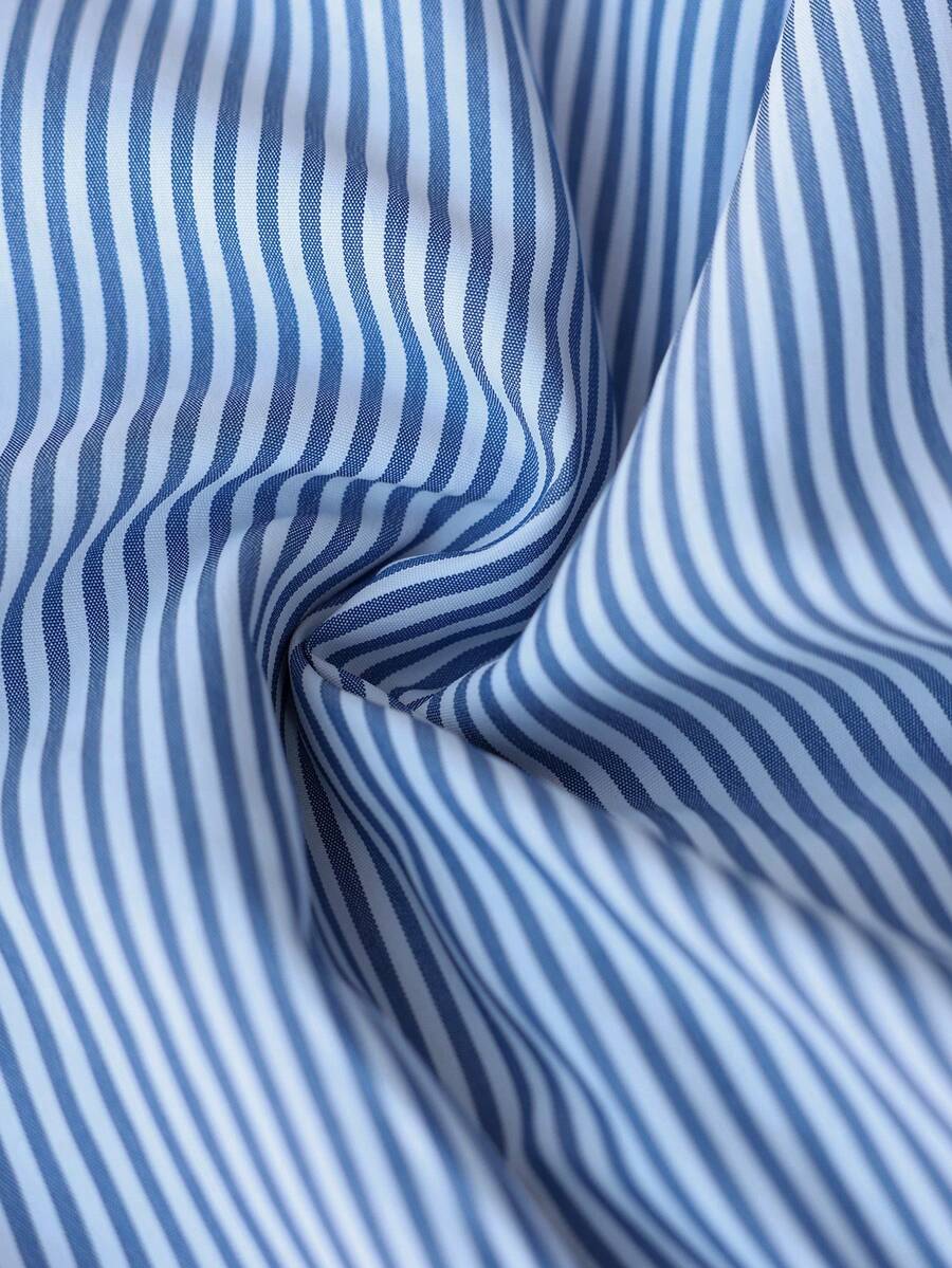 Blue and White Striped Backless Maternity Cami Top Deep V Neck Cold Shoulder Babydoll Tank - Summer Beach Flared Hem Pregnancy Shirt