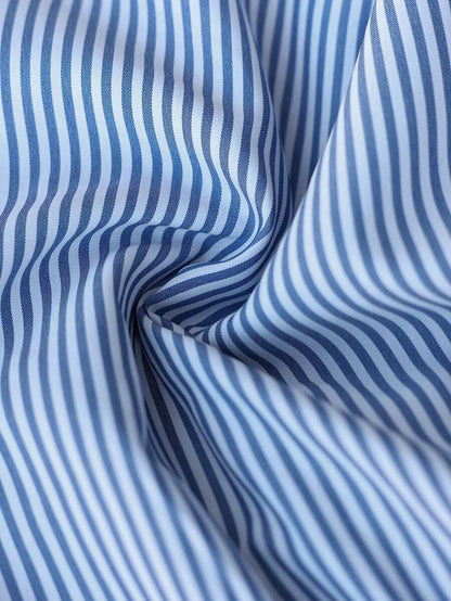 Blue and White Striped Backless Maternity Cami Top Deep V Neck Cold Shoulder Babydoll Tank - Summer Beach Flared Hem Pregnancy Shirt