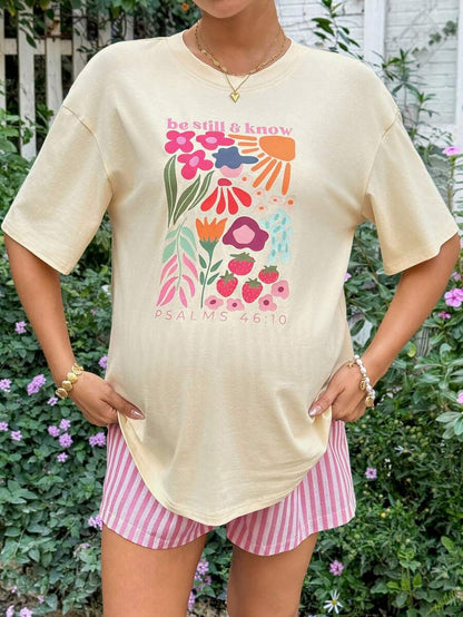 Maternity 2-Piece Summer Set Blue Letter Print Drop Shoulder T-Shirt and Striped Shorts Loose Fit Casual Beach Outfit