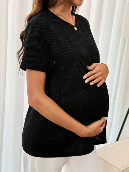 Maternity Nursing Top – Casual Short Sleeve Summer Shirt