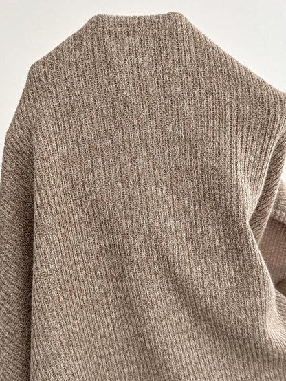 Maternity Round Neck Tee - Batwing Cap Sleeve, Loungewear, Medium Stretch, Coffee Brown