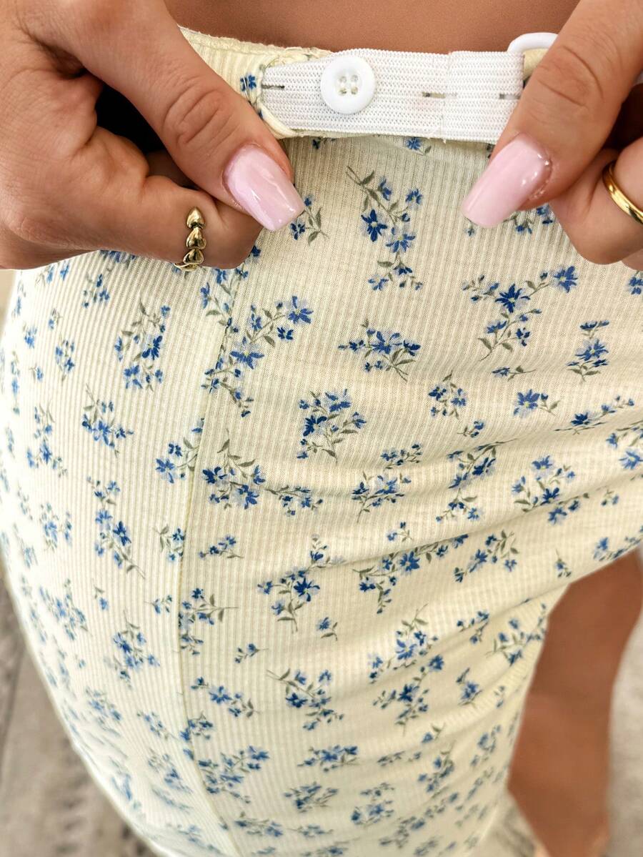 2-Piece Maternity Floral Pajama Set – Camisole & Shorts Summer