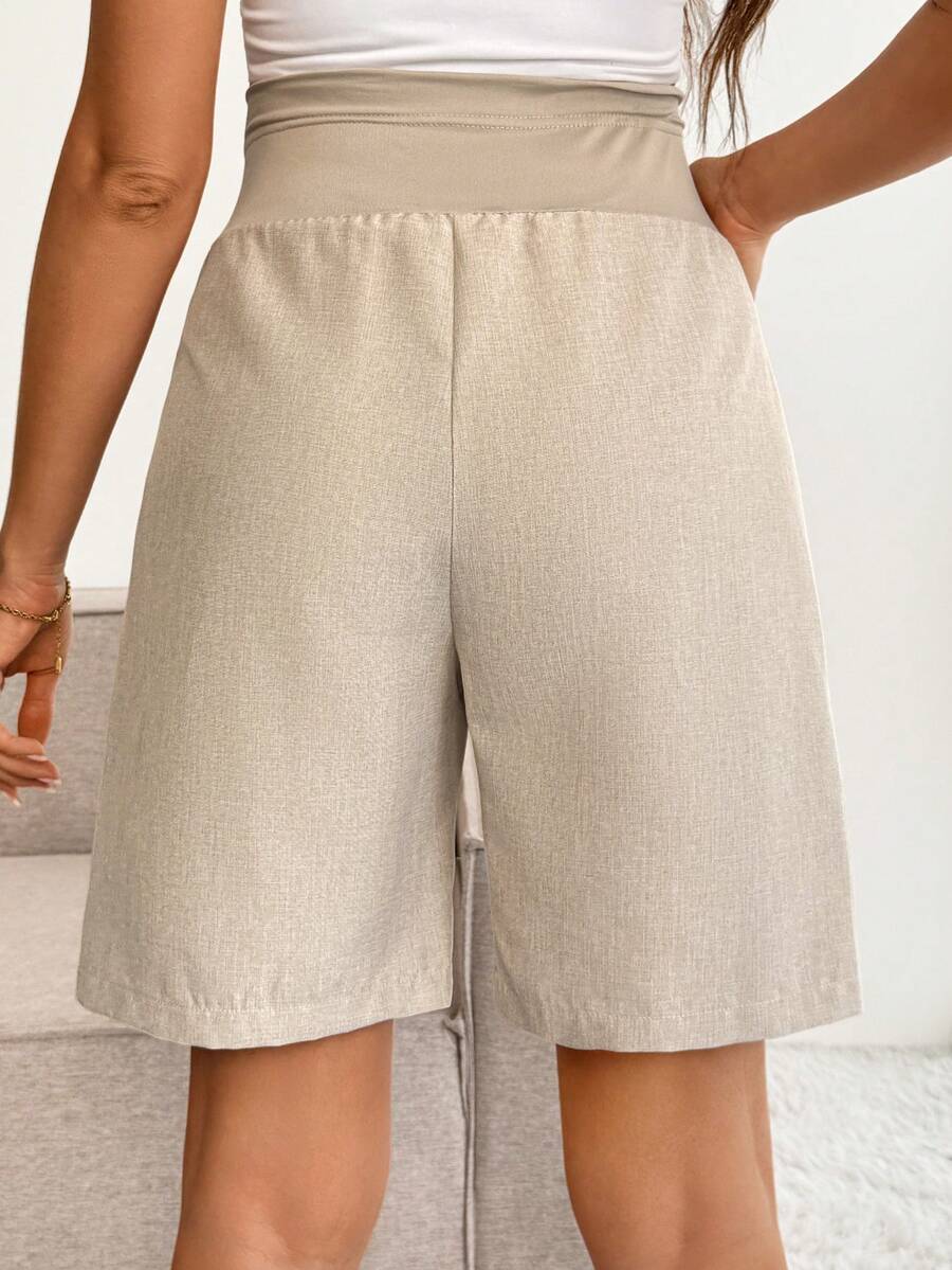 Maternity Casual High Waist Shorts - Summer Holiday Soft Stretch Lightweight Breathable, Daily Wear