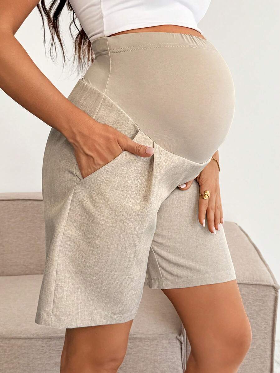 Maternity Casual High Waist Shorts - Breathable Summer Holiday Outfits