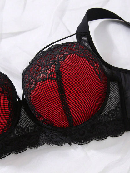 Women's Plus Size Comfortable Underwire Lace Bra - Elegant Full Coverage Support